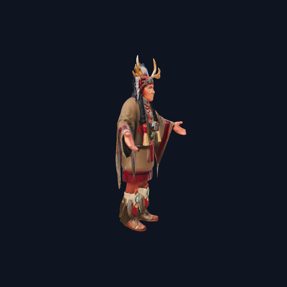 Elder Tribal Chief D Character Model Rigged and Animated